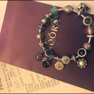 Pandora Vintage Charm Bracelet, 18 Charms